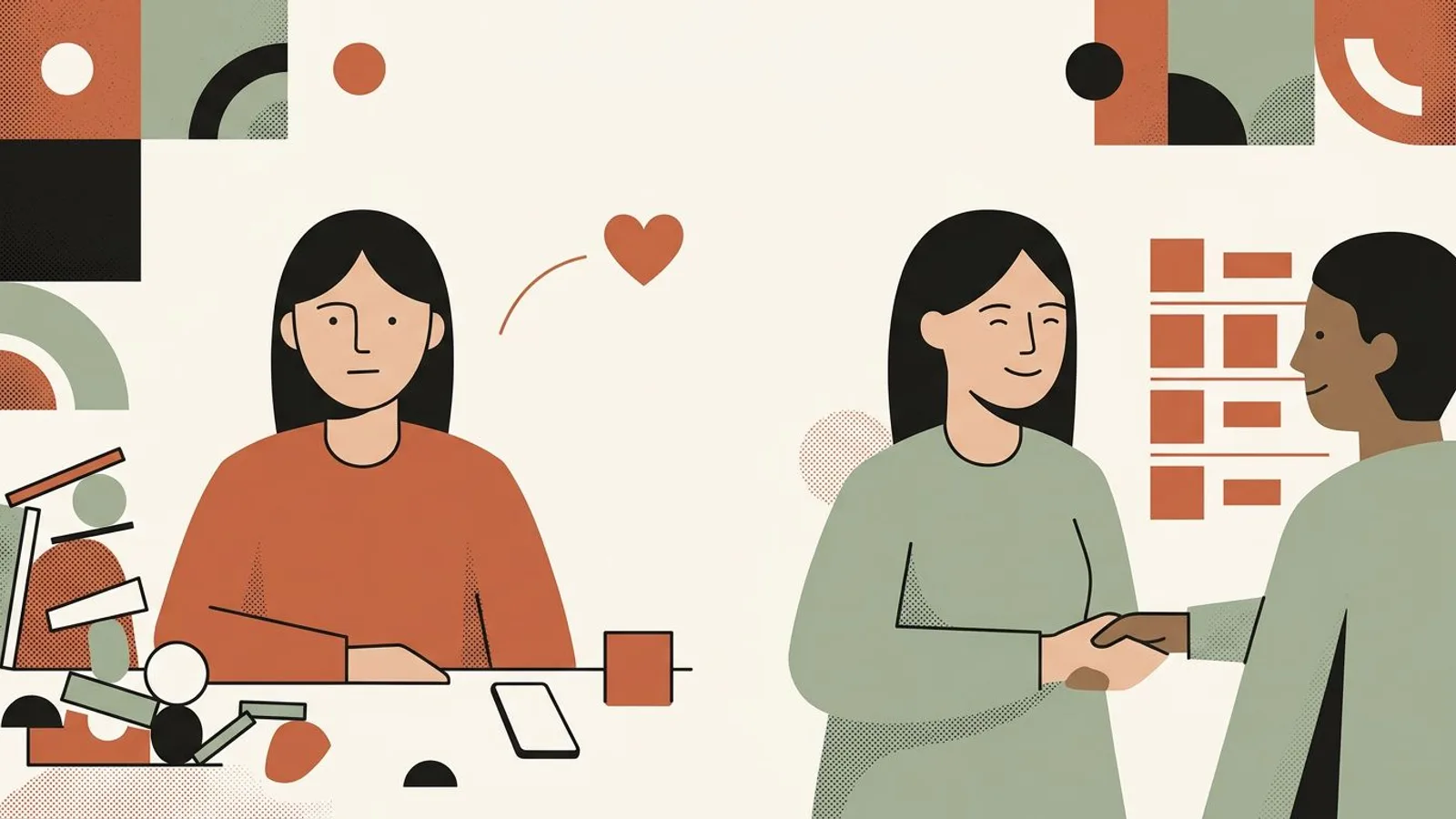 From writing posts alone at her desk to shaking hands with a new client