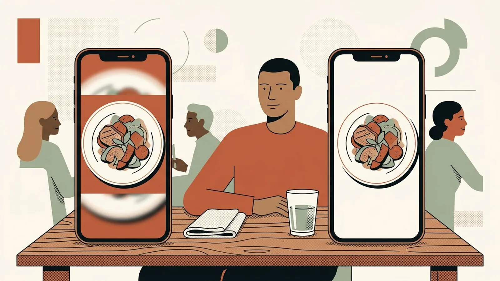 Two phones side by side: a story with the plate squeezed and cropped, and the same plate filling the tall screen cleanly.