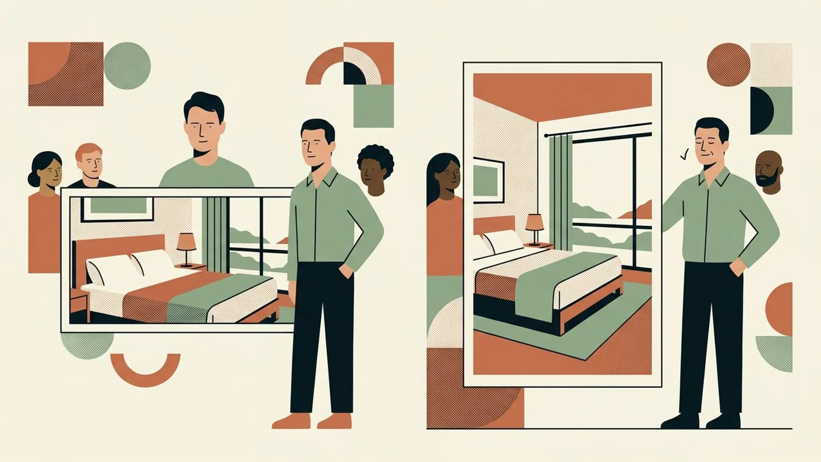 La misma habitación de una casa rural, mal recortada en horizontal y completa en una imagen vertical